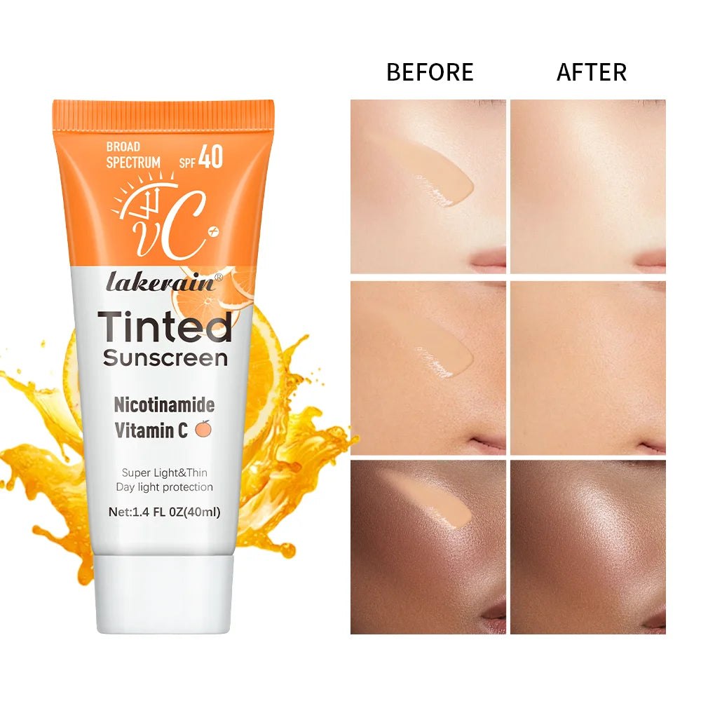 Vitamin C Sunscreen Foundation Vitamin E moisturizing whitening even skin tone delays aging and reduces skin fine lines