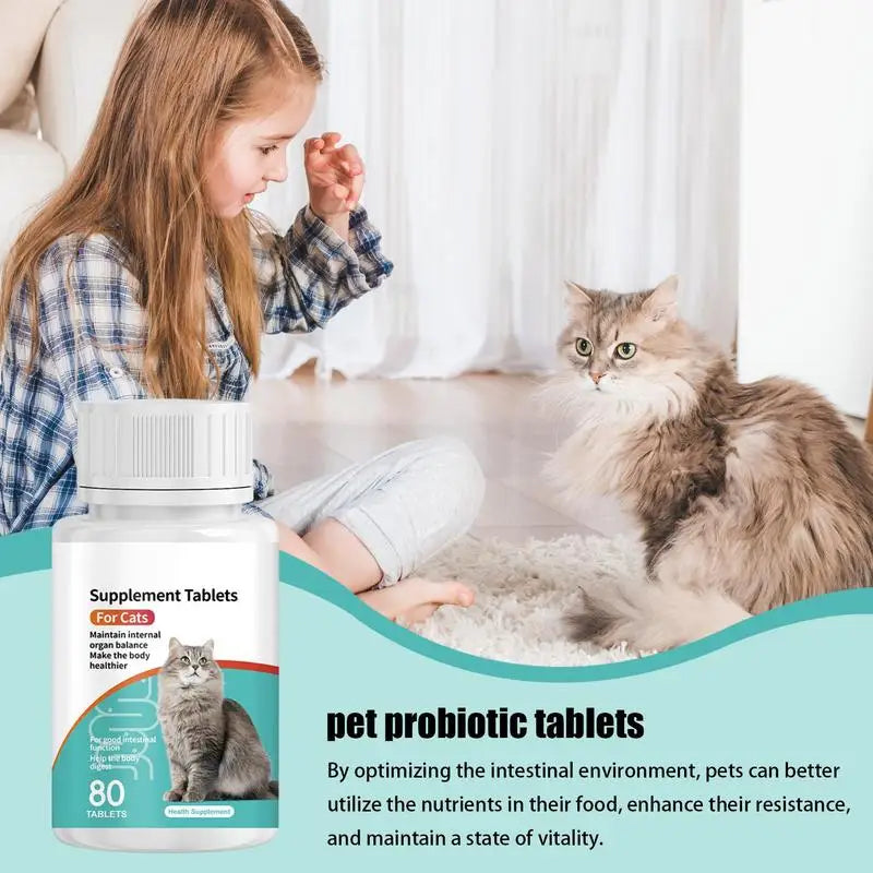 Pet Probiotic For Cats Digestive Health Supplement Probiotic Tablets Kitten Probiotic Supplement Tablets Cat Digestive Support