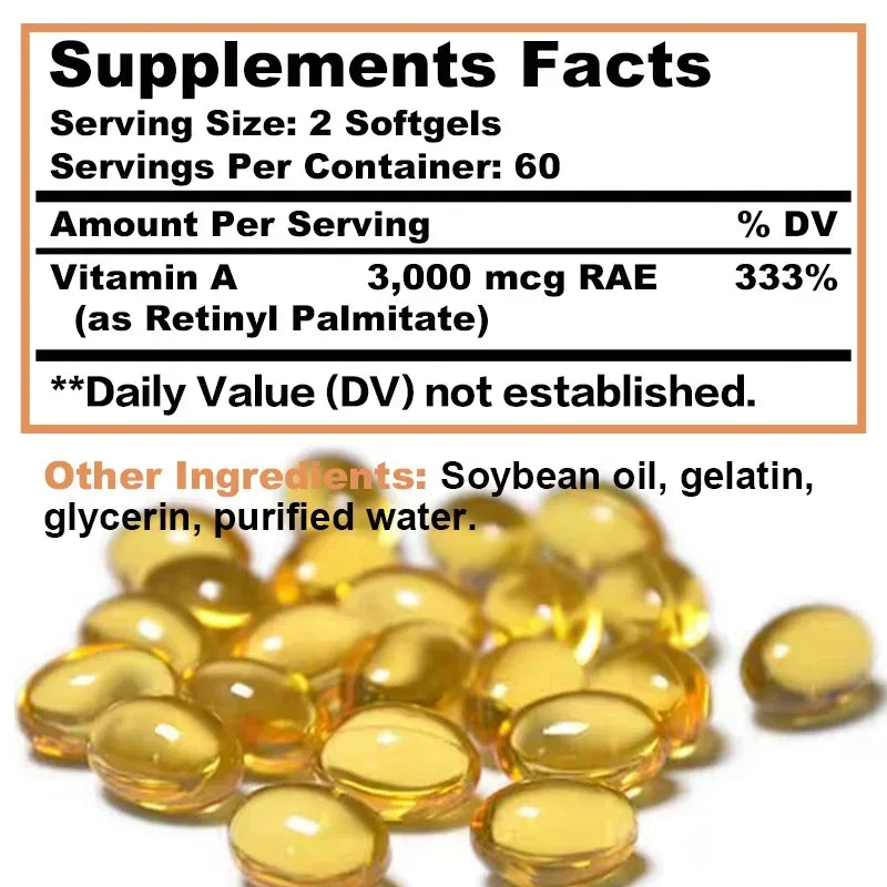 Vitamin A - Supports Healthy Skin and Eyes, Antioxidant, Beneficial for Vision